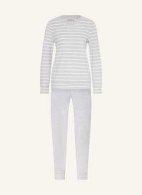 Schiesser Pyžamo Casual Essentials Z Froté světle šedá / bílá