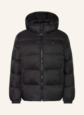 Tommy Jeans Péřová Bunda S Odnímatelnou Kapucí černá