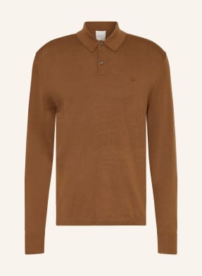 Calvin Klein Strick-Poloshirt braun