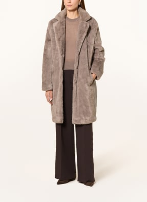 Gemusterte Leder- Fellmäntel für Damen online kaufen