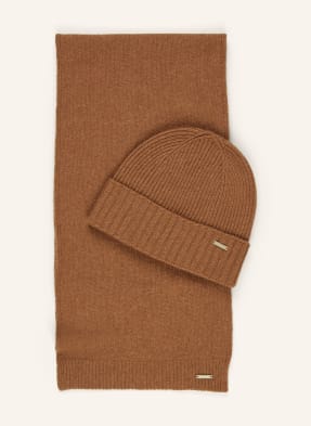 Woolrich Sada: Šála A Čepice S Dárkovou Krabičkou hnědá