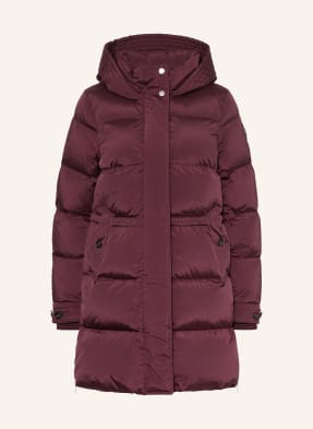Woolrich Peřová Bunda Alsea tmavě červená