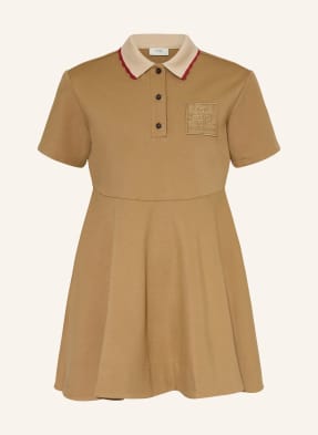 Fendi Jerseyové Šaty S Košilovým Střihem velbloudí / béžová / tmavě červená
