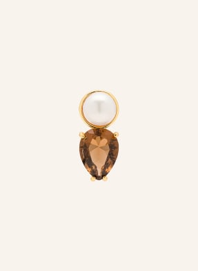 Lulu Copenhagen Náušnice Gala The Drop hnědá / zlatá / bílá