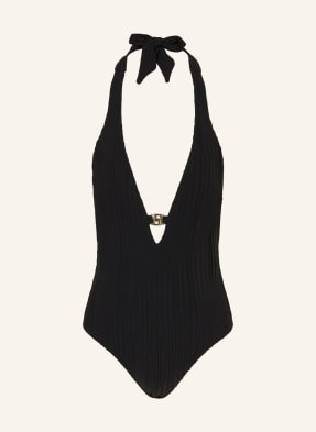 Boss Neckholder-Badeanzug Double B Mit Cut-Out schwarz