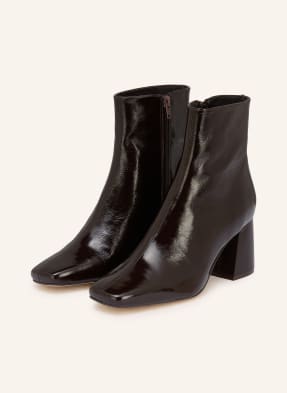 Mrs & Hugs Lack-Stiefeletten braun