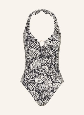 Seafolly Plavky S Vázáním Za Krkem Shells černá / krémová
