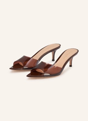 Gianvito Rossi Pantofle Elle 55 tmavě hnědá