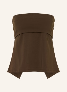 Closed Off-Shoulder-Top braun