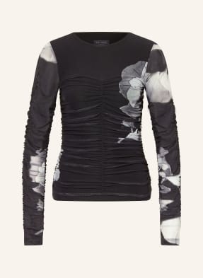Ted Baker Tričko S Límečkem Ikena tmavě šedá / světle šedá / bílá