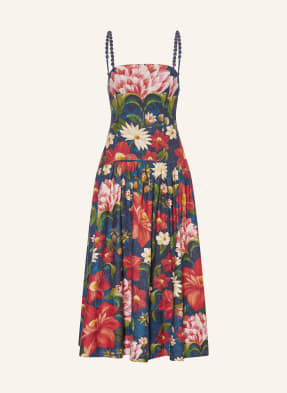 Barbour Šaty Wild Flower Midi S Lnem tmavě modrá / červená / zelená