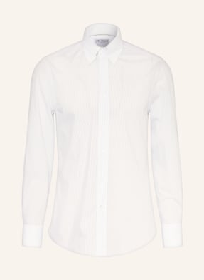 Brunello Cucinelli Košile Slim Fit bílá / tmavě šedá