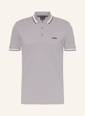 Boss Piqué-Poloshirt Paddy Curved Regular Fit grau