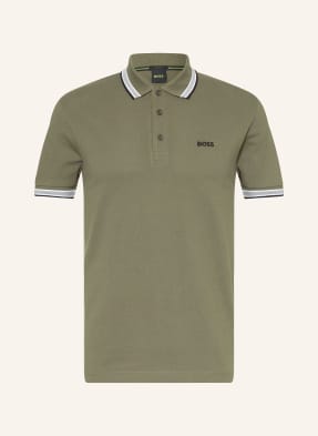 Boss Piqué-Poloshirt Paddy Curved Regular Fit gruen
