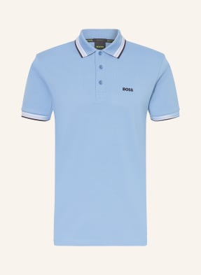Boss Piqué-Poloshirt Paddy Curved Regular Fit blau