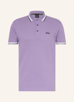 Boss Piqué-Poloshirt Paddy Curved Regular Fit lila