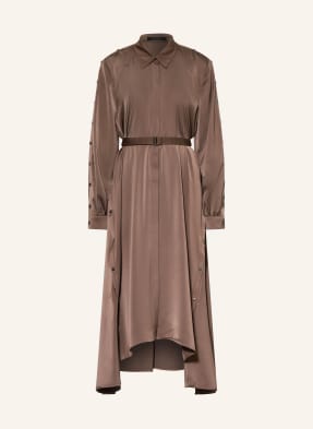 Allsaints Hemdblusenkleid Lexi Aus Satin braun
