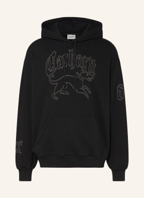 Carhartt Wip Mikina S Kapucí Hackwork černá / režná