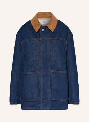 Ami Paris Oversized Džínová Bunda modrá / koňaková
