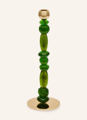 Polspotten Svíčka Beads S zelená / zlatá