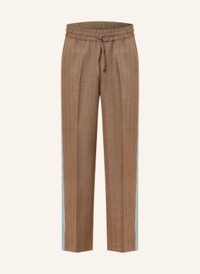 Drôle De Monsieur Kalhoty Le Pantalon Chevron Regular Fit velbloudí / tmavě hnědá / tmavě modrá