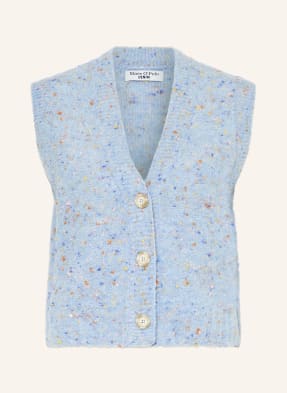 Marc O'polo Denim Pletená Vesta Z Čisté Vlny tmavě modrá / růžová / oranžová