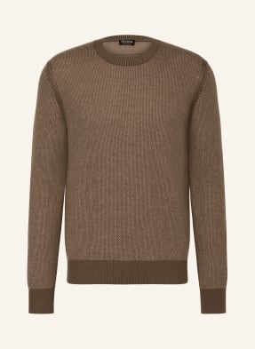 Zegna Kašmírový Svetr světle hnědá / hnědá