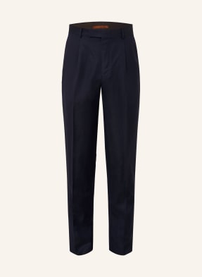 Zegna Chino Extra Slim Fit S Lnem tmavě modrá