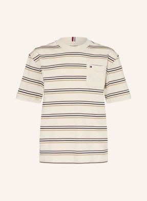 Tommy Hilfiger Tričko béžová / tmavě hnědá / černá