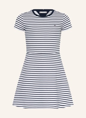 Tommy Hilfiger Piqué Šaty bílá / tmavě modrá