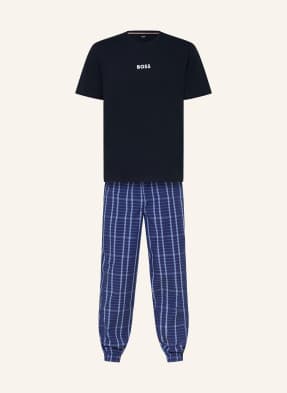 Boss Schlafanzug Easy Long blau