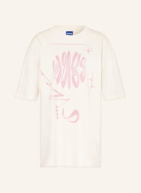 Hugo Oversized Tričko bílá / starorůžová
