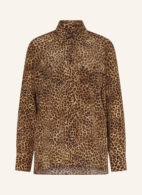 Weekend Max Mara Hedvábná Košile Lemma velbloudí / tmavě hnědá / černá