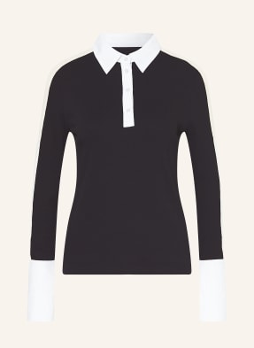 Marc Cain Polo Tričko Z Kombinace Materiálů 395 midnight blue