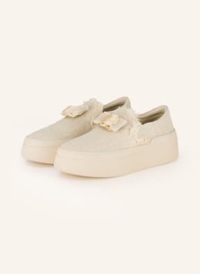 Ferragamo Plateau Pantofle krémová