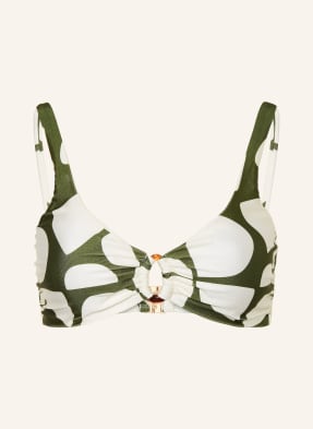 Mrs & Hugs Bralette Bikiny Top olivová / bílá