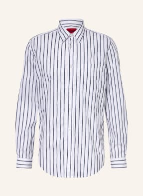 Hugo Košile Erillo Oversize Fit bílá / černošedá / tmavě šedá