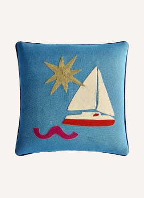 Jonathan Adler Ozdobný Polštář Playa tmavě modrá / krémová / zlatá
