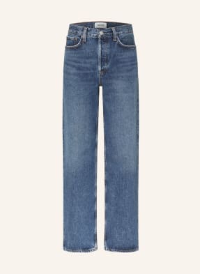Agolde Rovné Džíny Arc Jean short wave bright dk ind