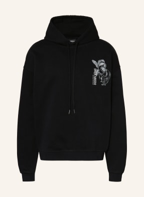 dsquared2 Mikina S Kapucí černá / bílá