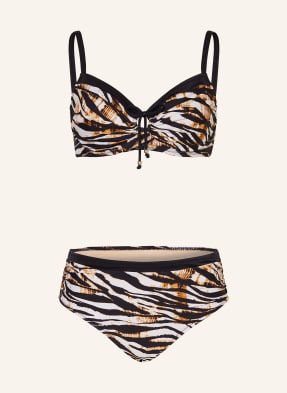 Charmline Bikiny S Kosticemi Wild Contrast černá / hnědá / bílá