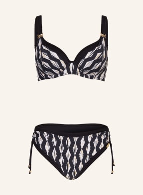 Charmline Bikiny S Ramínky Gilded Graphic černá / zlatá / bílá