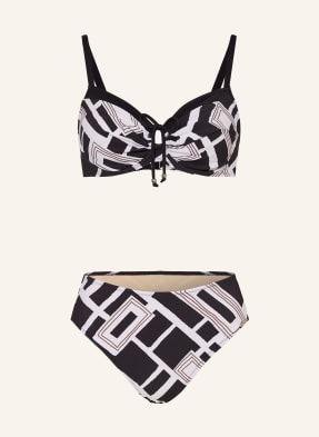 Charmline Bikiny S Ramínky Graphic Frame černá / olivová / bílá