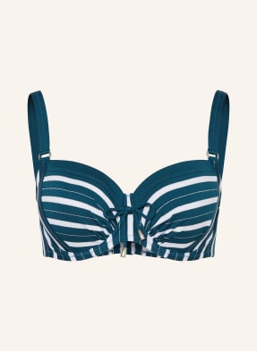 Lidea Bikini Top S Kosticemi Strive Stripe petrolejová / stříbrná / bílá