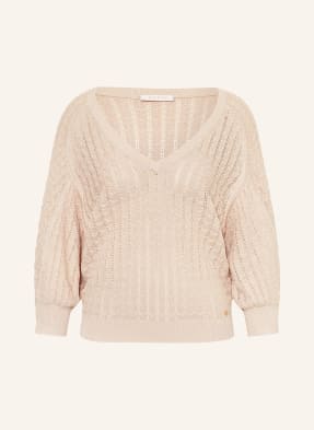 Guess Pullover Rosalyn Mit Gitzergarn Und 3/4-Arm beige