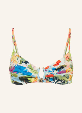 Maryan Mehlhorn Bikini Top S Ramínky Riviera modrá / žlutá / zelená