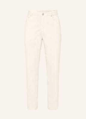 Brunello Cucinelli Manšestrové Kalhoty Slim Fit krémová