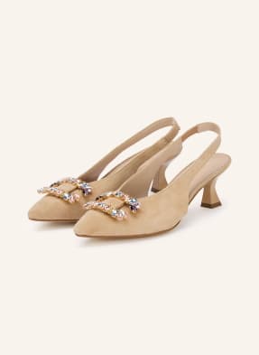 Darling Harbour Slingpumps Mit Schmucksteinen beige