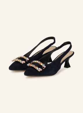 Darling Harbour Slingpumps Mit Schmucksteinen blau