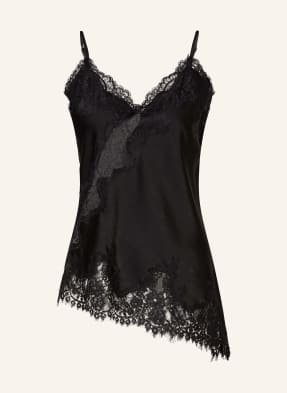 Neo Noir Top Viole Mit Spitze schwarz